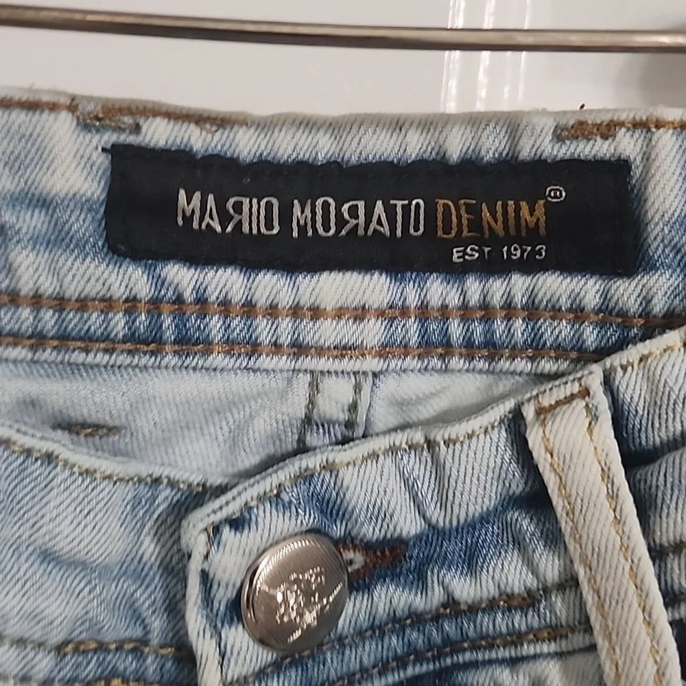 Mario Morato Men's Skinny Patch Jeans Streetwear European Size 32​​​​​